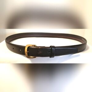 Vintage Hikok Brown Leather Belt with Gold Buckle Size 36